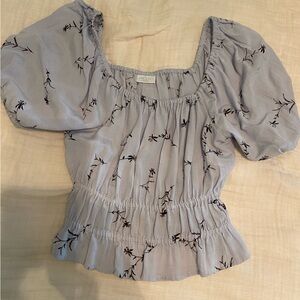 Abound baby blue cropped summer blouse